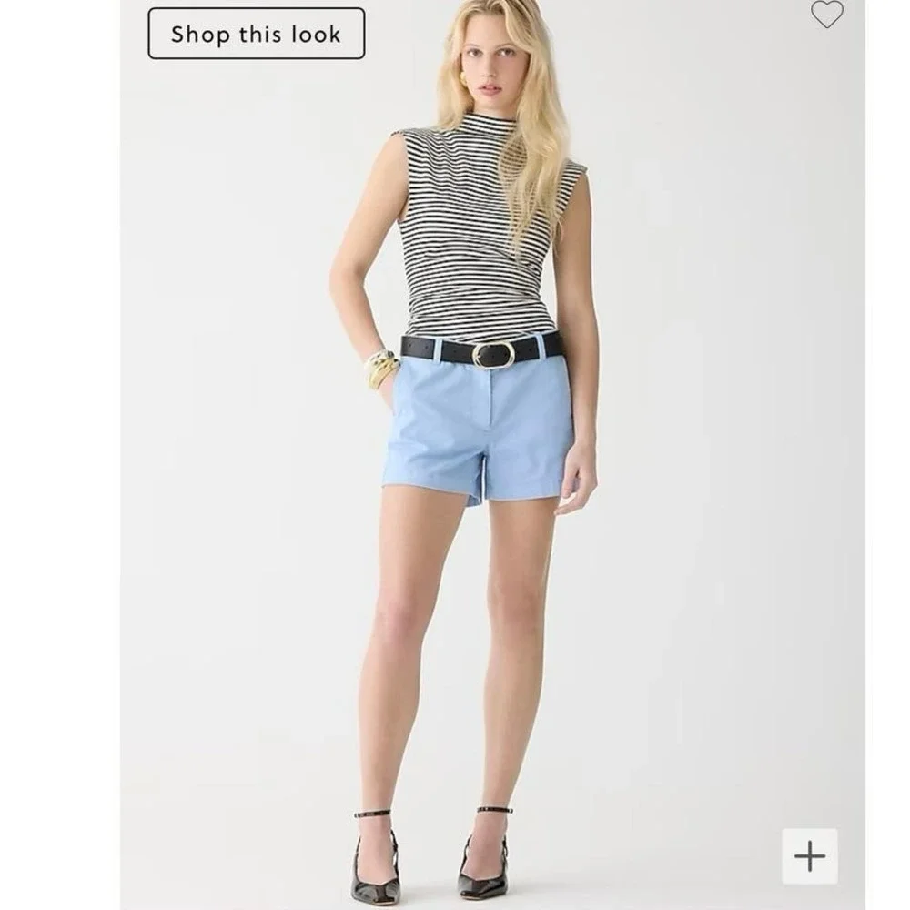 J.Crew Women’s Blue Cotton Stretch Chino‎ Shorts 2023 Style H5806